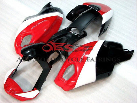 DUCATI MONSTER 696/796/1100 (2009-2016) BLACK, RED & WHITE FAIRINGS - KingsMotorcycleFairings.com