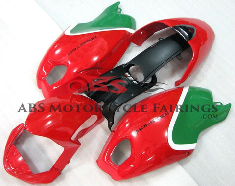 DUCATI MONSTER 696/796/1100 (2009-2016) RED, GREEN & WHITE FAIRINGS - KingsMotorcycleFairings.com