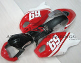 Red, White and Black #69 Fairing Kit for a 2009, 2010, 2011, 2012, 2013, 2014, 2015 & 2016 Ducati Monster 696/796/1100 motorcycle - KingsMotorcycleFairings.com