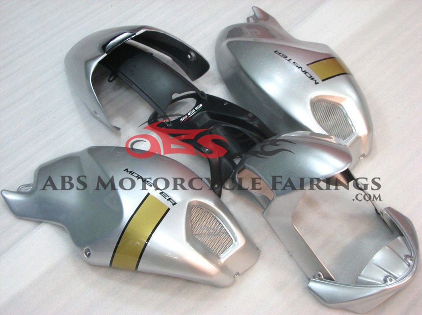 DUCATI MONSTER 696/796/1100 (2009-2016) SILVER & GOLD FAIRINGS - KingsMotorcycleFairings.com