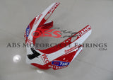 White and Red TIM Fairing Kit for a 2011, 2012, 2013 & 2014 Ducati 1199 motorcycle