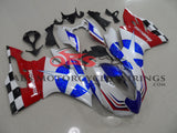 White, Blue and Red Corse Star Fairing Kit for a 2011, 2012, 2013 & 2014 Ducati 1199 motorcycle