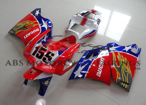 Red, White and Blue Star Fairing Kit for a 1994, 1995, 1996, 1997, 1998 & 1999 Ducati 916 motorcycle