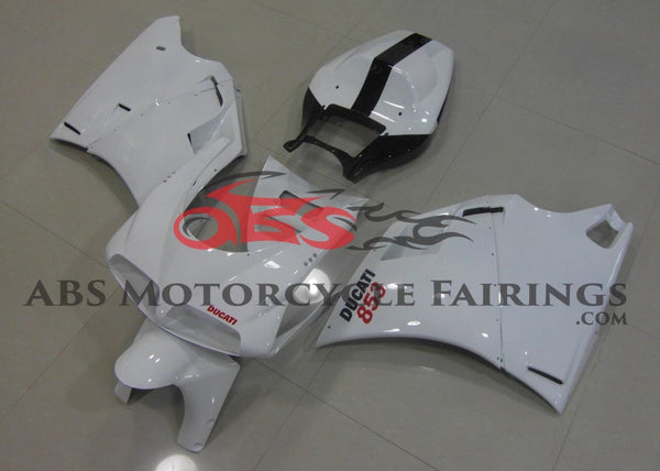 White, Black and Red Fairing Kit for a 1998, 1999, 2000, 2001, & 2002 Ducati 996 motorcycle