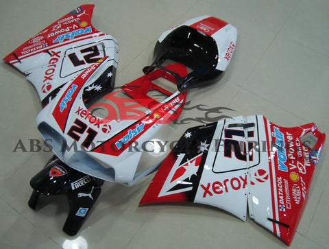 White, Red and Black #21 Fairing Kit for a 1994, 1995, 1996, 1997, 1998, 1999, 2000, 2001, 2002 & 2003 Ducati 748 motorcycle