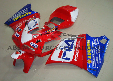 Red, White & Blue Fila Fairing Kit for a 2002 & 2003 Ducati 998 motorcycle