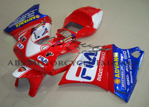 Red, White and Blue Fila Fairing Kit for a 1994, 1995, 1996, 1997, 1998 & 1999 Ducati 916 motorcycle
