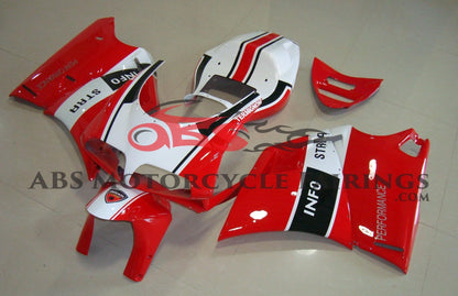 Red, White and Black Info Stra Fairing Kit for a 2002 & 2003 Ducati 998 motorcycle