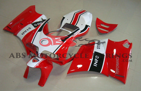 Red, White and Black Info Stra Fairing Kit for a 2002 & 2003 Ducati 998 motorcycle