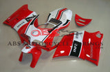 Red, White and Black Info Stra Fairing Kit for a 1994, 1995, 1996, 1997, 1998 & 1999 Ducati 916 motorcycle