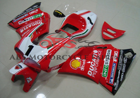 Red and White #1 Fairing Kit for a 1994, 1995, 1996, 1997, 1998 & 1999 Ducati 916 motorcycle