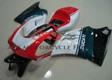 White, Red, Green, Black and Gold Fairing Kit for a 1998, 1999, 2000, 2001, & 2002 Ducati 996 motorcycle