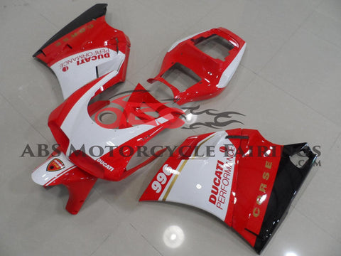 Red and White Corse Fairing Kit for a 1994, 1995, 1996, 1997, 1998 & 1999 Ducati 916 motorcycle