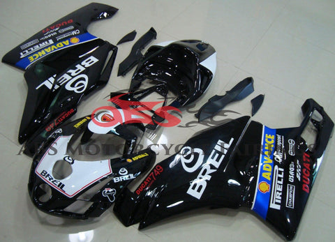 Black and White Breil Fairing Kit for a 2005 & 2006 Ducati 749 motorcycle