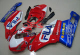 Red, White and Blue Fila Race Fairing Kit for a 2003 & 2004 Ducati 999 motorcycle