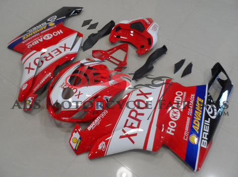 Red and White Xerox Fairing Kit for a 2003 & 2004 Ducati 999 motorcycle