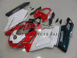 Red, White and Green Fairing Kit for a 2003 & 2004 Ducati 749 motorcycle