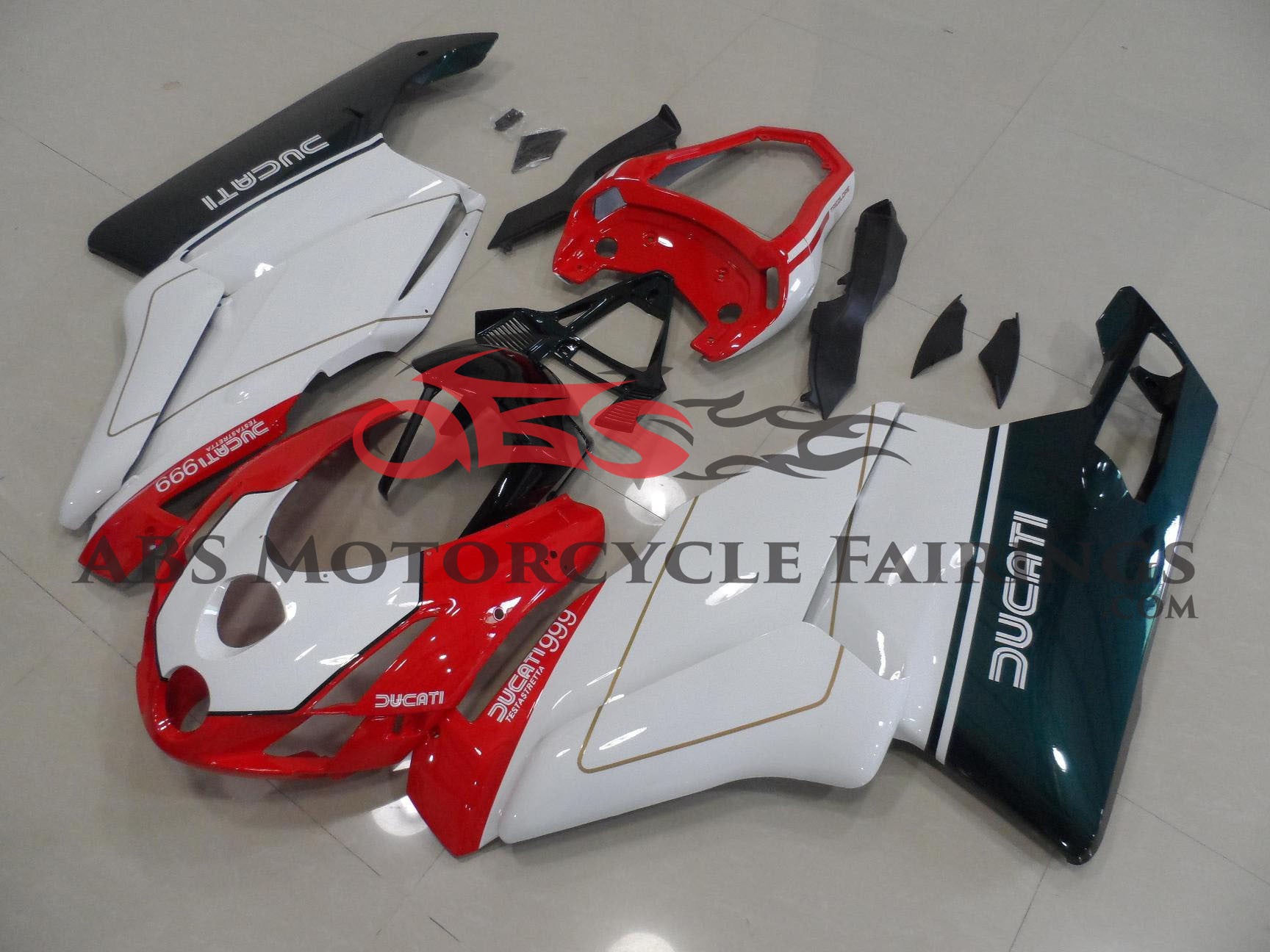 Ducati 999 Fairings (2003-2004) Red, White, Green at KingsMotorcycleFairings.com