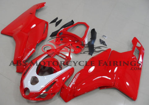 Red and White Fairing Kit for a 2003 & 2004 Ducati 999 motorcycle