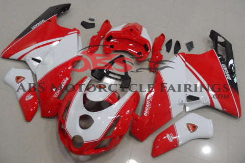 Red, White and Black Fairing Kit for a 2003 & 2004 Ducati 999 motorcycle
