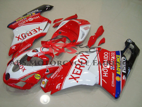Red and White Xerox Advance Fairing Kit for a 2003 & 2004 Ducati 999 motorcycle