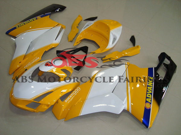 Ducati 999 Race Fairings(2005-2006) Yellow, White at KingsMotorcycleFairings.com