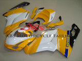 Yellow and White Race Fairing Kit for a 2003 & 2004 Ducati 999 motorcycle