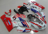 Red, White, Blue and Black #21 Fairing Kit for a 2003 & 2004 Ducati 999 motorcycle.