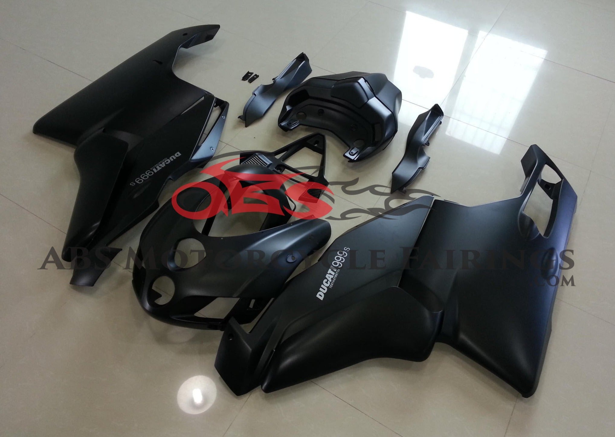 Matte Black Fairing Kit for a 2005 & 2006 Ducati 999 motorcycle