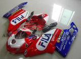 Red, White and Blue Fila Fairing Kit for a 2005 & 2006 Ducati 999 motorcycle