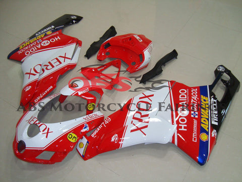 Red and White Xerox Hokkaido Fairing Kit for a 2005 & 2006 Ducati 999 motorcycle