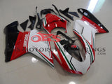 White, Red and Green Tricolor Fairing Kit for a 2007, 2008, 2009, 2010, 2011, 2012, 2013 & 2014 Ducati 848 motorcycle. The photos used are examples. Your new Ducati 848 fairing kit will have 848 decals