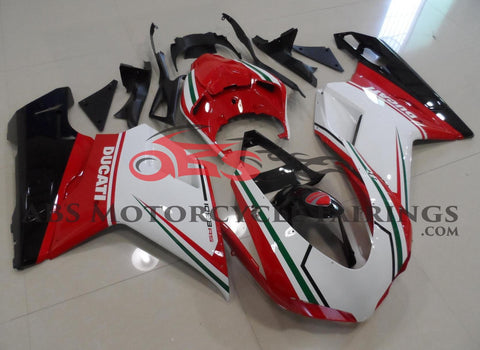 Ducati 848 (2007-2014) White, Red & Green Tricolor Fairings