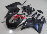 Matte Black and White Fairing Kit for a 2007, 2008, 2009, 2010, 2011, 2012, 2013 & 2014 Ducati 848 motorcycle