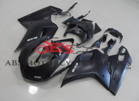 Matte Black and White Fairing Kit for a 2007, 2008, 2009, 2010, 2011 & 2012 Ducati 1098 motorcycle
