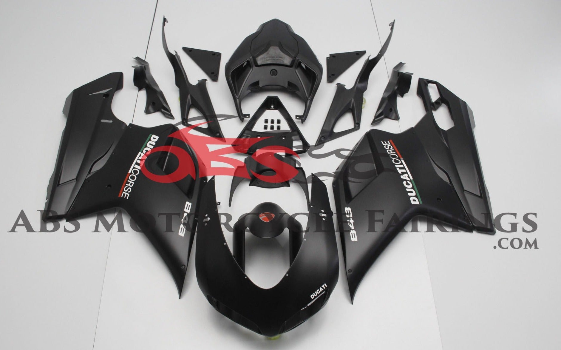 Ducati 1098 (2007-2012) Matte Black & White Corse Fairings