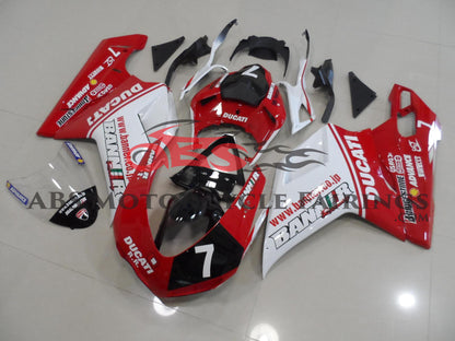 Red, White & Black #7 Fairing Kit for a 2007, 2008, 2009, 2010, 2011, 2012, 2013 & 2014 Ducati 848 motorcycle