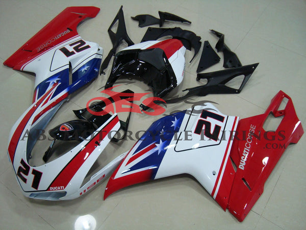Ducati 848 (2007-2014) Red, White & Blue Bayliss Corse #21 Fairings