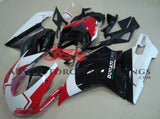 Black, White and Red Corse Fairing Kit for a 2007, 2008, 2009, 2010, 2011 & 2012 Ducati 1098 motorcycle