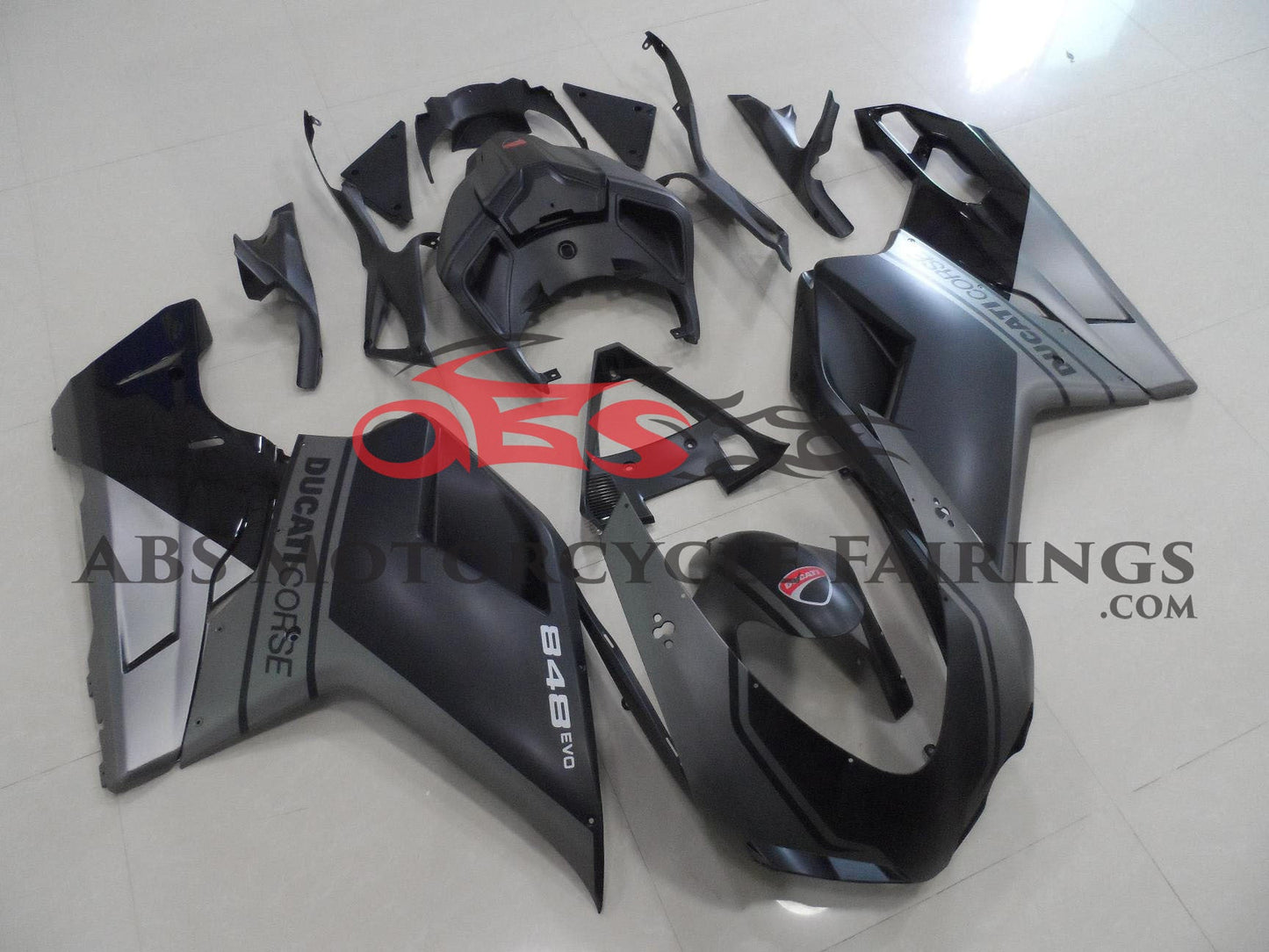 Ducati 1198 (2007-2012) Matte Black & Matte Gray Fairings