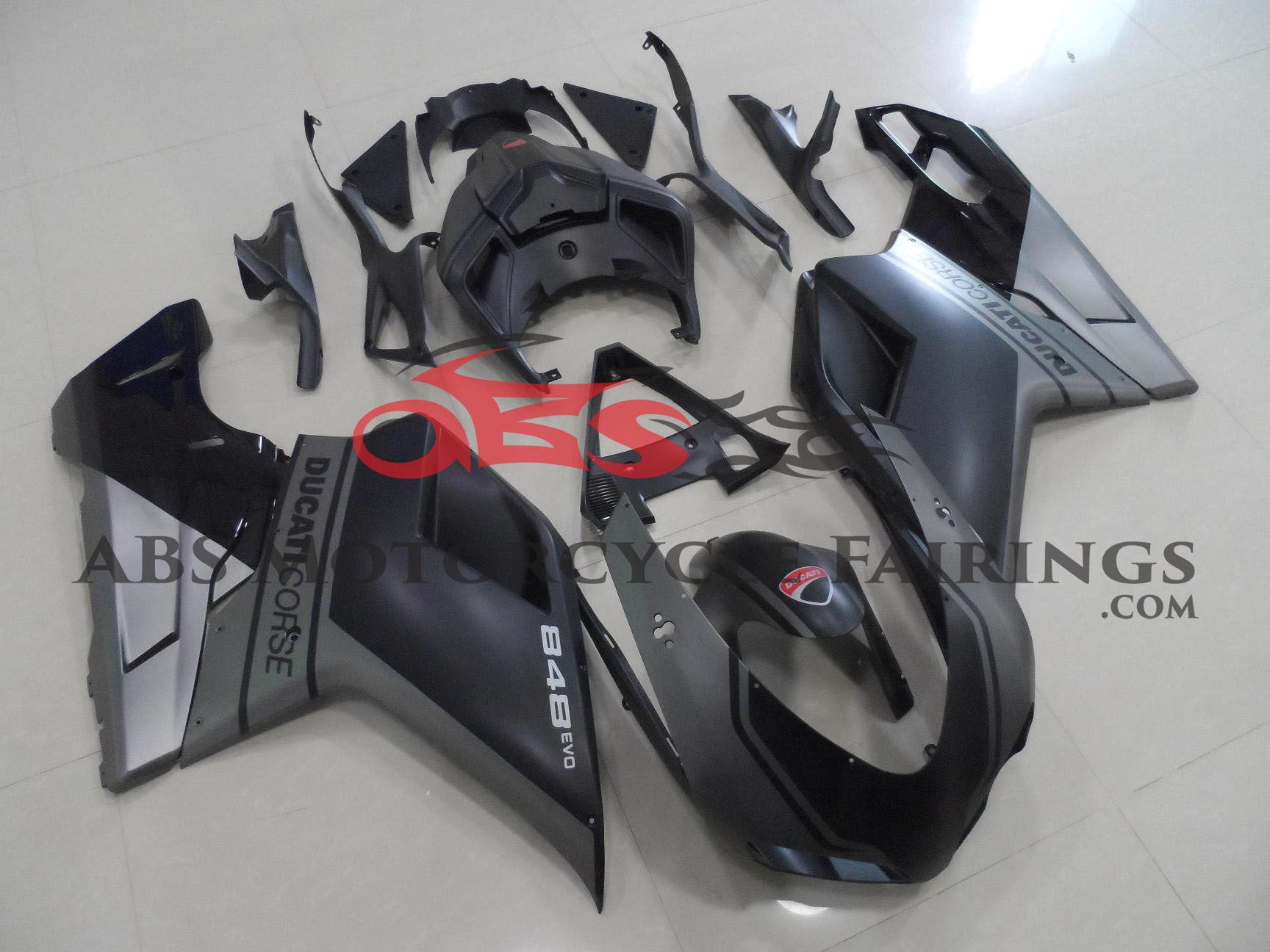 Ducati 1198 (2007-2012) Matte Black & Matte Gray Fairings