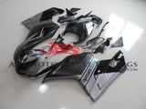 Matte Black & Matte Gray Fairing Kit for a 2007, 2008, 2009, 2010, 2011 & 2012 Ducati 1198 motorcycle