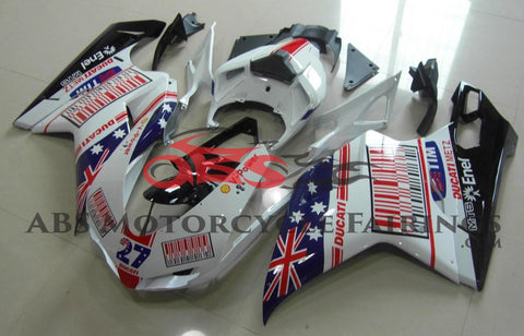 Ducati 848 (2007-2014) White, Blue & Red Australian Flag Fairings