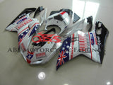 White, Blue and Red Australian Flag Fairing Kit for a 2007, 2008, 2009, 2010, 2011, 2012, 2013 & 2014 Ducati 848 motorcycle