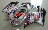 White, Blue & Red Australian Flag Fairing Kit for a 2007, 2008, 2009, 2010, 2011 & 2012 Ducati 1198 motorcycle