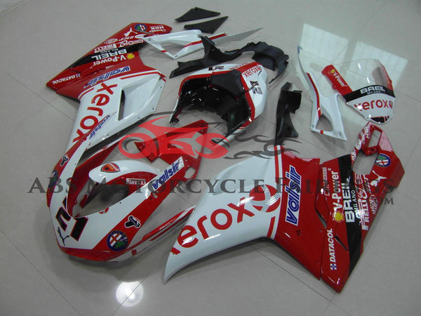 Red and White Xerox #21 Fairing Kit for a 2007, 2008, 2009, 2010, 2011 & 2012 Ducati 1198 motorcycle