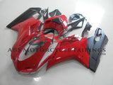 Red and Matte Black Fairing Kit for a 2007, 2008, 2009, 2010, 2011 & 2012 Ducati 1198 motorcycle