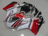 White, Red and Black Tricolor Fairing Kit for a 2007, 2008, 2009, 2010, 2011, 2012, 2013 & 2014 Ducati 848 motorcycle