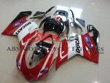 Red, White & Black Tim Fairing Kit for a 2007, 2008, 2009, 2010, 2011 & 2012 Ducati 1198 motorcycle
