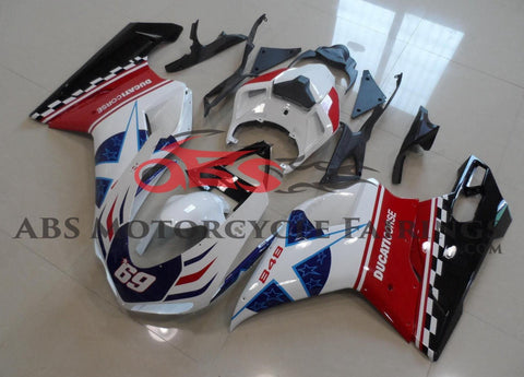 Ducati 1198 (2007-2012) Red, White & Blue Corse Star #69 Fairings